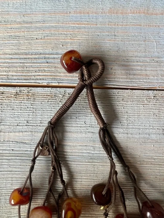 Cookie Lee Agate Beaded Necklace – Multi Strand Brown & Amber Tones - Picture 9 of 13